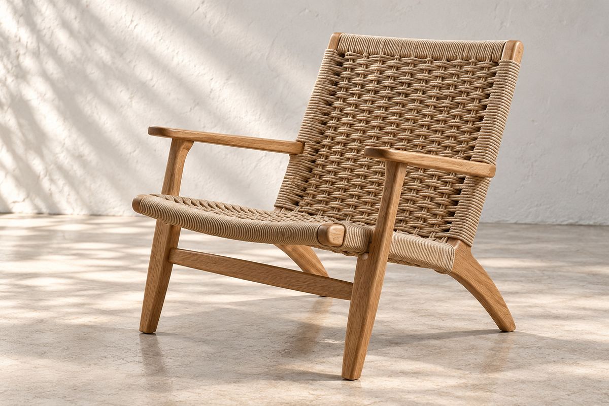 Silla de acento de rosa morada con asiento tejido